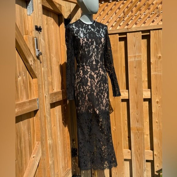🆕 BRONX & BANCO 🧿 NWOT Colette Noir Black Lace Gown, Sz M US 6 - Picture 6 of 14